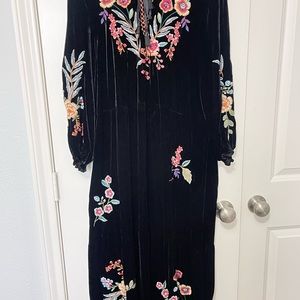 Johnny Was Velvet Dress NWT S